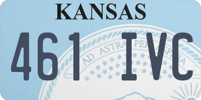 KS license plate 461IVC