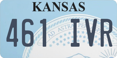KS license plate 461IVR