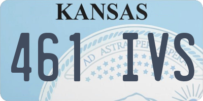 KS license plate 461IVS