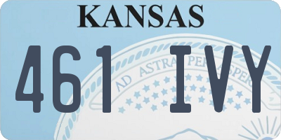 KS license plate 461IVY