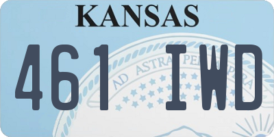 KS license plate 461IWD