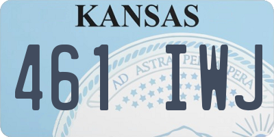 KS license plate 461IWJ