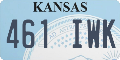 KS license plate 461IWK
