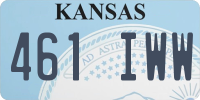 KS license plate 461IWW