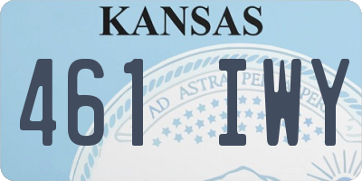 KS license plate 461IWY