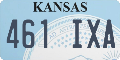KS license plate 461IXA