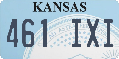 KS license plate 461IXI