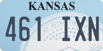 KS license plate 461IXN