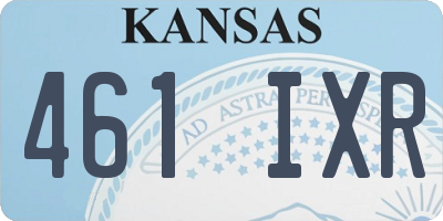 KS license plate 461IXR