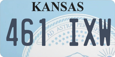 KS license plate 461IXW