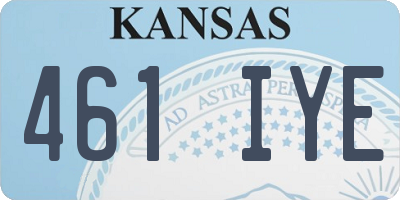 KS license plate 461IYE