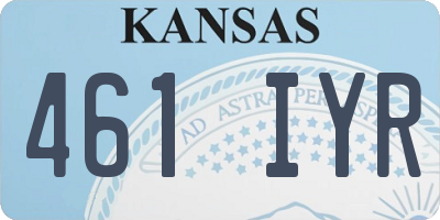 KS license plate 461IYR