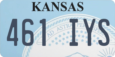 KS license plate 461IYS