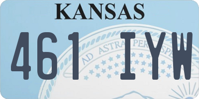 KS license plate 461IYW