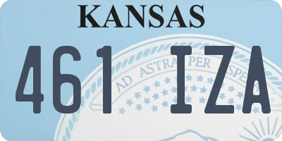 KS license plate 461IZA