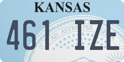 KS license plate 461IZE