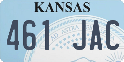 KS license plate 461JAC