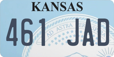 KS license plate 461JAD