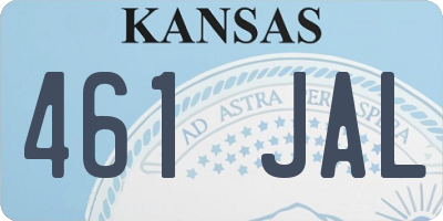 KS license plate 461JAL