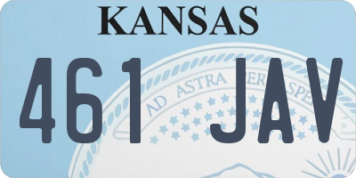 KS license plate 461JAV