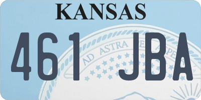 KS license plate 461JBA