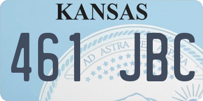 KS license plate 461JBC