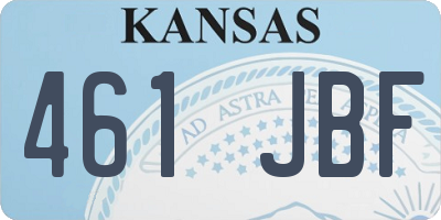 KS license plate 461JBF