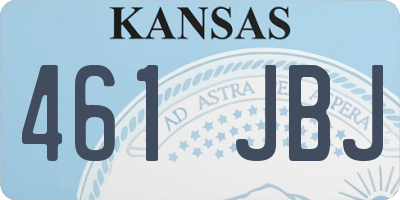 KS license plate 461JBJ