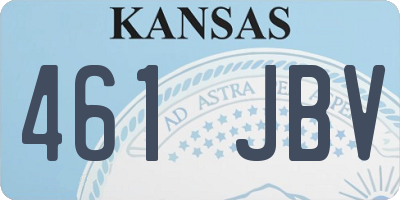 KS license plate 461JBV