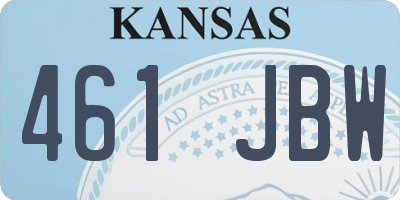 KS license plate 461JBW