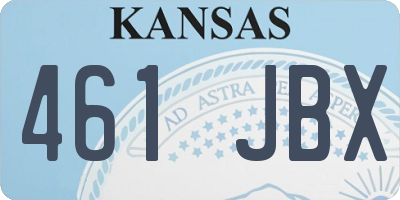 KS license plate 461JBX