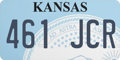 KS license plate 461JCR