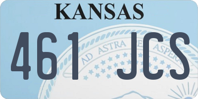 KS license plate 461JCS