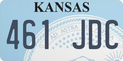 KS license plate 461JDC