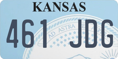 KS license plate 461JDG