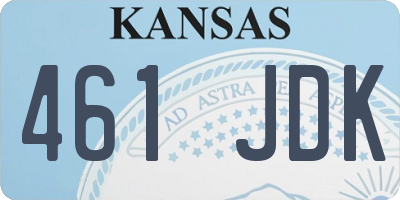 KS license plate 461JDK