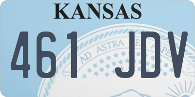 KS license plate 461JDV