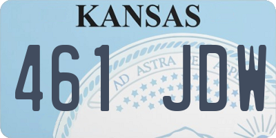 KS license plate 461JDW