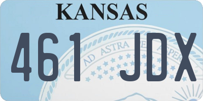 KS license plate 461JDX