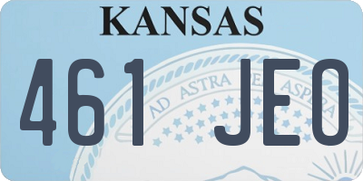 KS license plate 461JEO