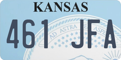 KS license plate 461JFA