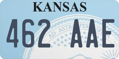 KS license plate 462AAE