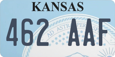 KS license plate 462AAF