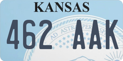 KS license plate 462AAK