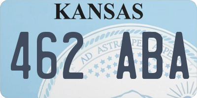 KS license plate 462ABA
