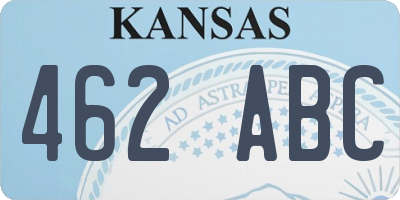 KS license plate 462ABC