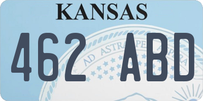 KS license plate 462ABD