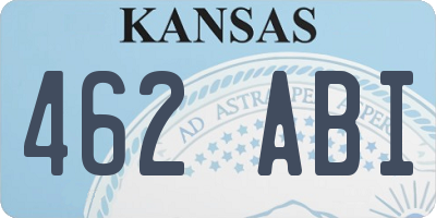 KS license plate 462ABI
