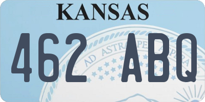 KS license plate 462ABQ