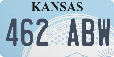 KS license plate 462ABW